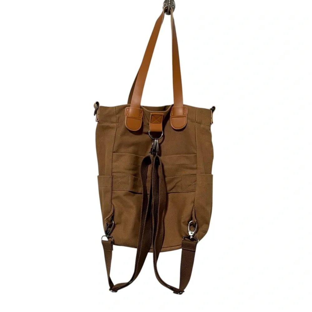 PRAGMA STYLE - DARK TAN CANVAS - THE‎ CONVERTA BAG - NWOT - MEDIUM SIZE - S3